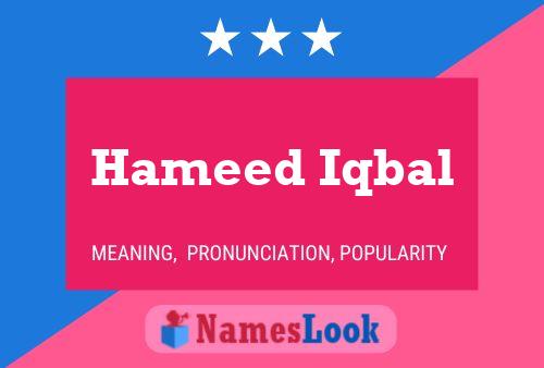 Hameed Iqbal Name Poster