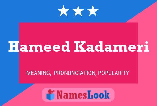 Hameed Kadameri Name Poster