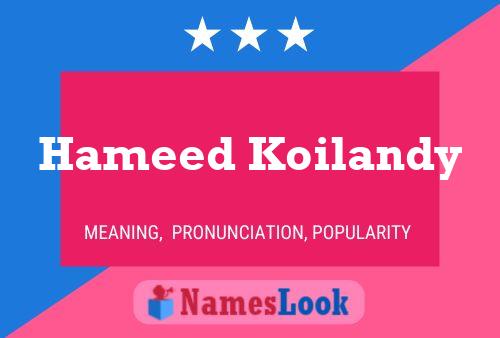 Hameed Koilandy Name Poster