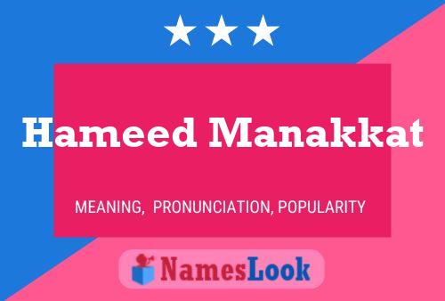 Hameed Manakkat Name Poster