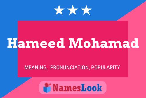 Hameed Mohamad Name Poster