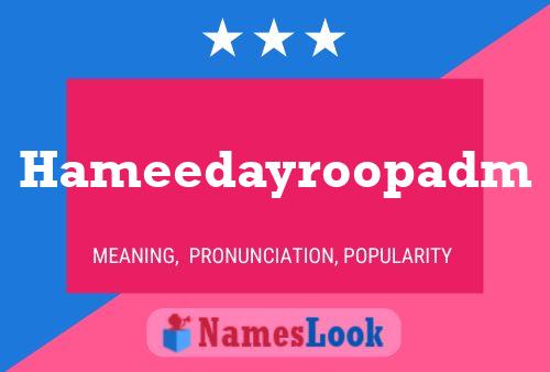 Hameedayroopadm Name Poster