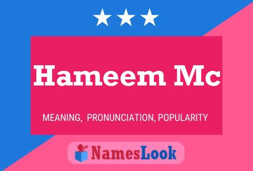 Hameem Mc Name Poster