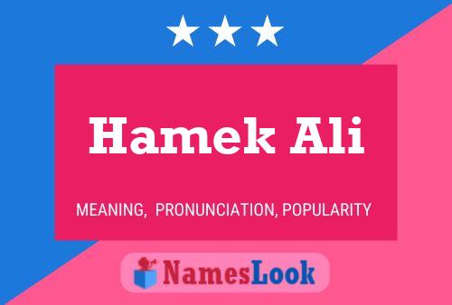 Hamek Ali Name Poster