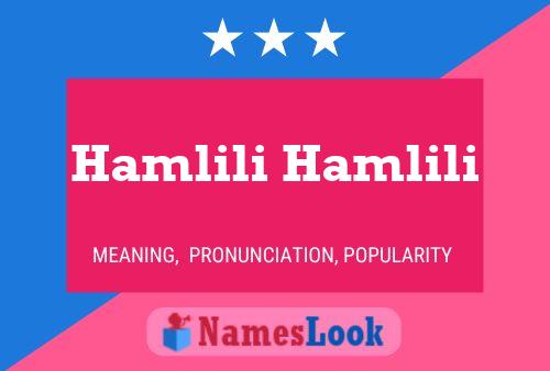 Hamlili Hamlili Name Poster