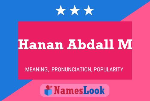 Hanan Abdall M Name Poster