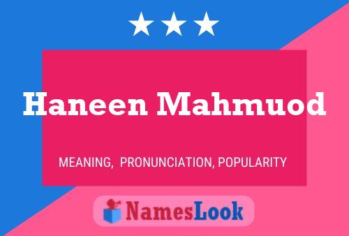 Haneen Mahmuod Name Poster