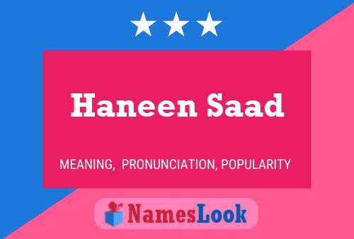 Haneen Saad Name Poster