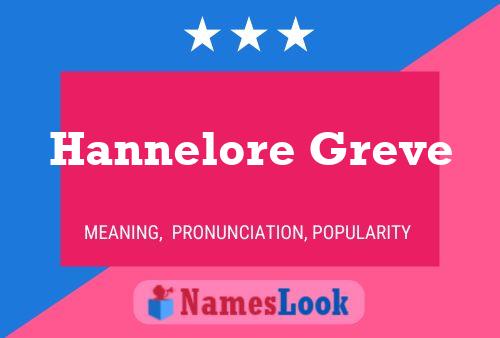 Hannelore Greve Name Poster