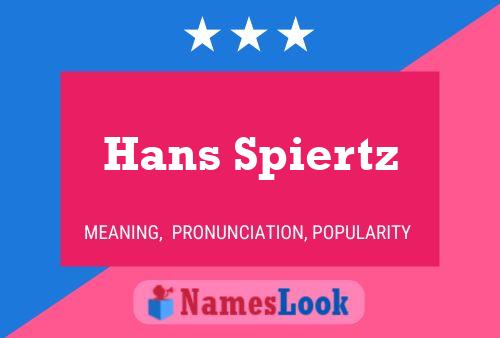 Hans Spiertz Name Poster