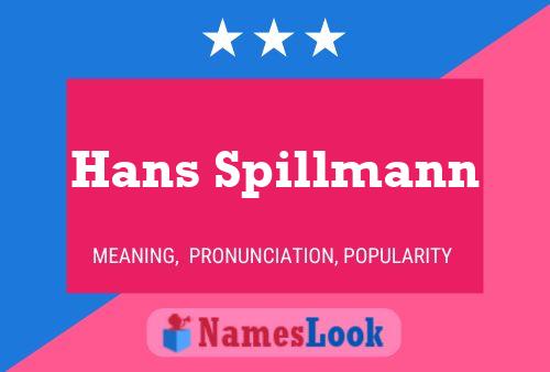 Hans Spillmann Name Poster