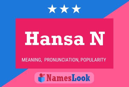 Hansa N Name Poster