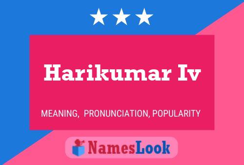 Harikumar Iv Name Poster