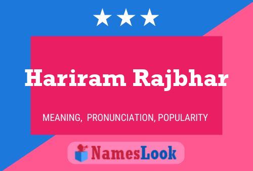 Hariram Rajbhar Name Poster