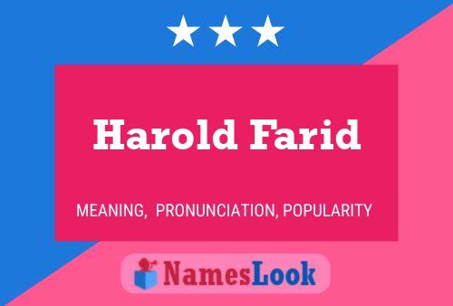 Harold Farid Name Poster