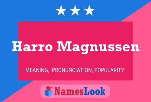 Harro Magnussen Name Poster