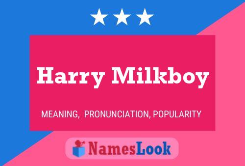 Harry Milkboy Name Poster