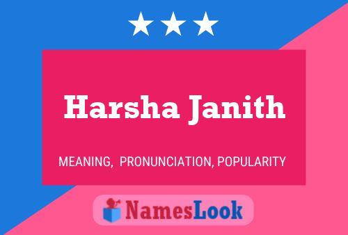 Harsha Janith Name Poster