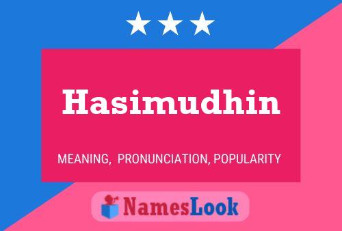 Hasimudhin Name Poster