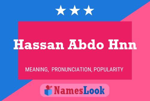 Hassan Abdo Hnn Name Poster