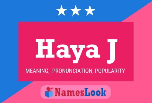 Haya J Name Poster