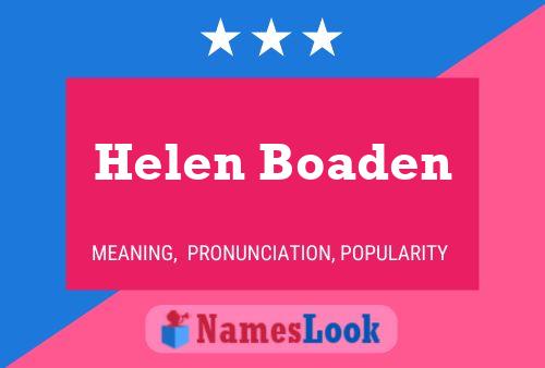 Helen Boaden Name Poster