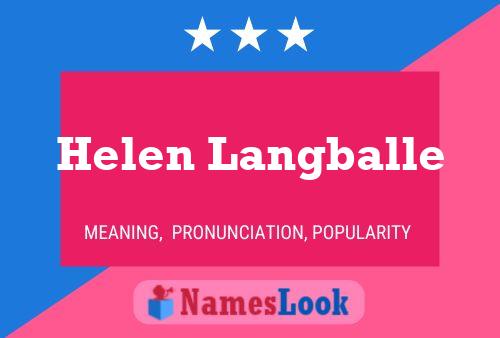 Helen Langballe Name Poster