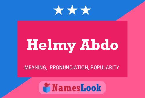 Helmy Abdo Name Poster