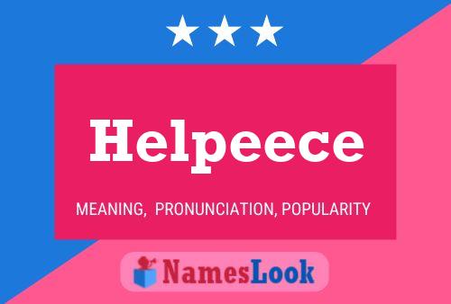 Helpeece Name Poster