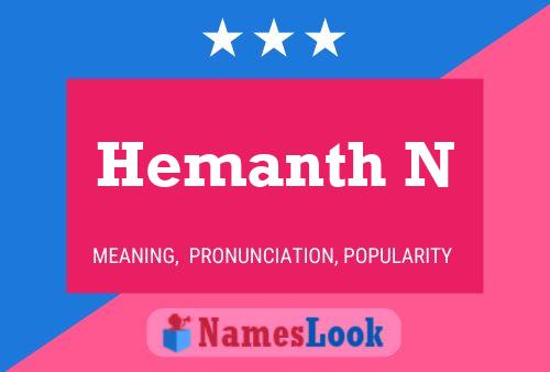 Hemanth N Name Poster