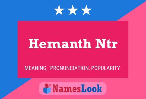 Hemanth Ntr Name Poster