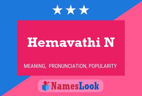 Hemavathi N Name Poster