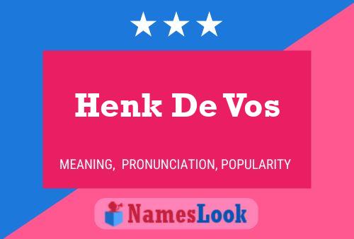 Henk De Vos Name Poster