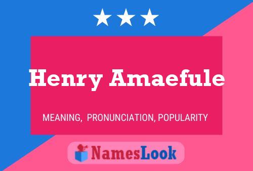 Henry Amaefule Name Poster