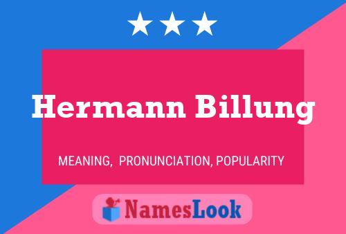 Hermann Billung Name Poster