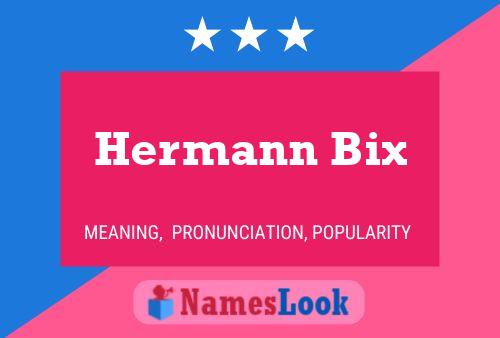 Hermann Bix Name Poster