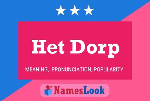 Het Dorp Name Poster