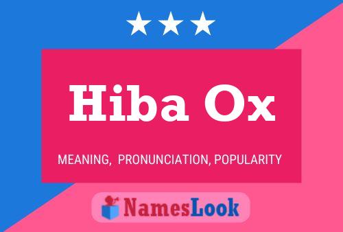 Hiba Ox Name Poster