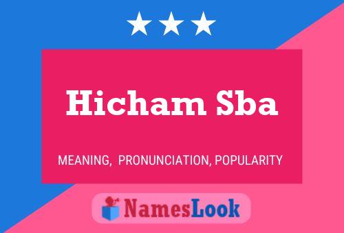 Hicham Sba Name Poster