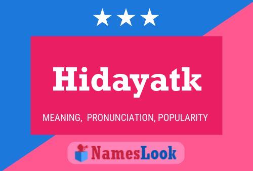 Hidayatk Name Poster