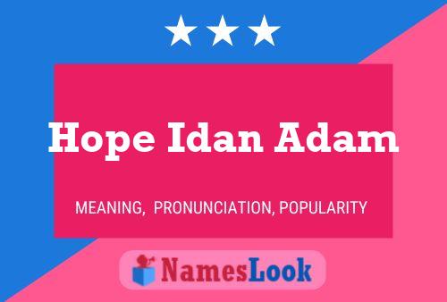 Hope Idan Adam Name Poster