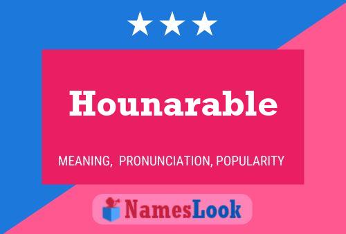 Hounarable Name Poster