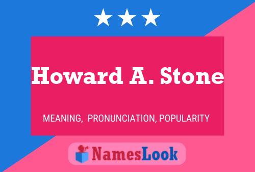 Howard A. Stone Name Poster