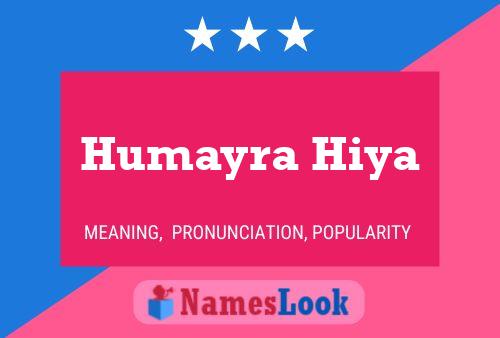 Humayra Hiya Name Poster