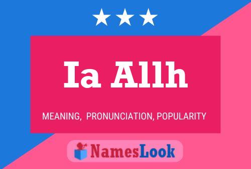 Ia Allh Name Poster