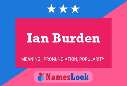 Ian Burden Name Poster