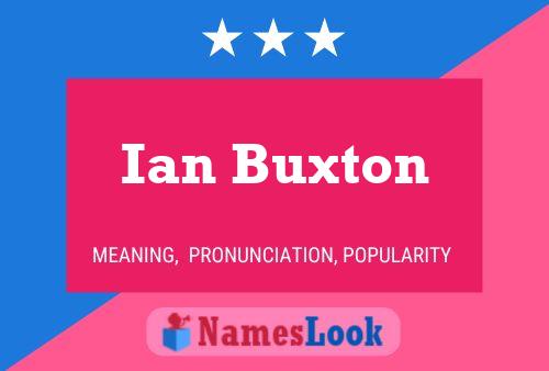 Ian Buxton Name Poster