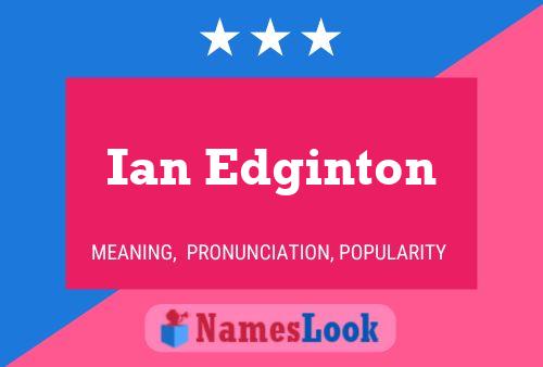 Ian Edginton Name Poster