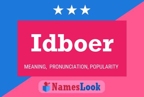 Idboer Name Poster