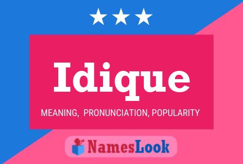 Idique Name Poster